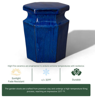 Hex Stool Blue 15x18