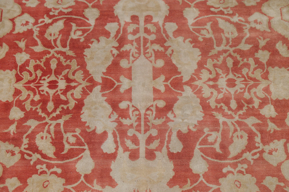 Rustic Style All-Over Hand Made Vegetable Dye Area Rug Oriental, Rust, 9 X 12