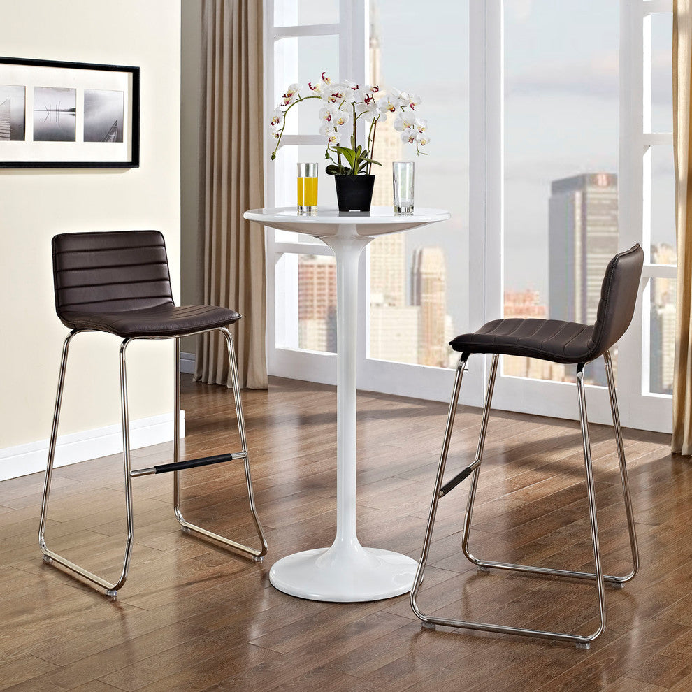 Modern Brown Dive Bar Stool Set of 2