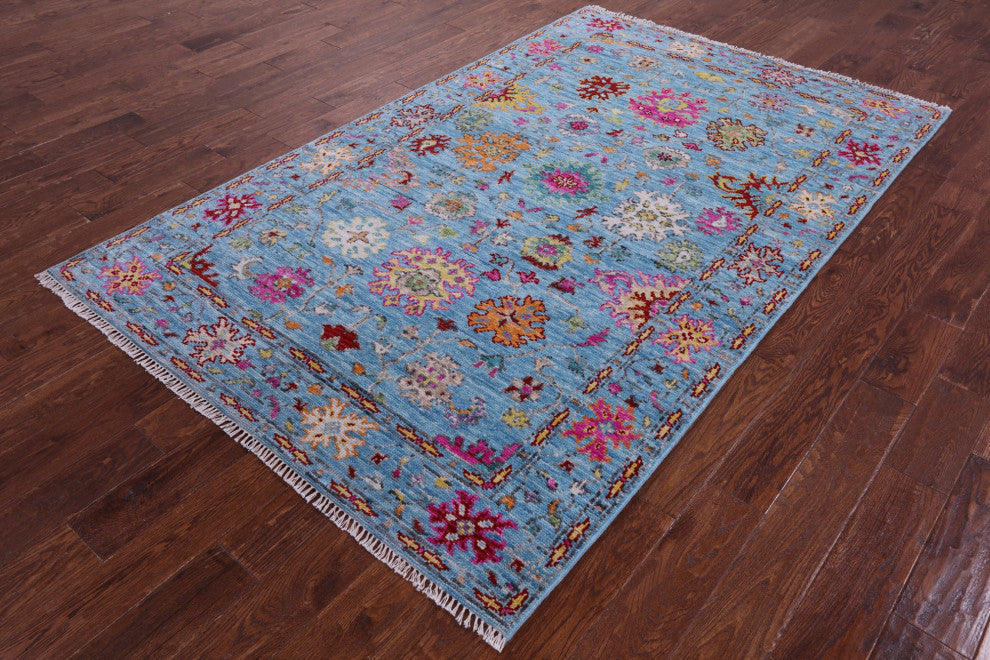 Hand Knotted Turkish Oushak Wool Rug 5' 1" X 8' 2" - Q15712