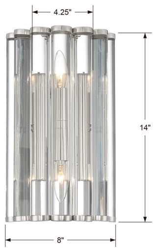 Crystorama ELL-B3002-PN Elliot 2-Light Polished Nickel Wall Mount