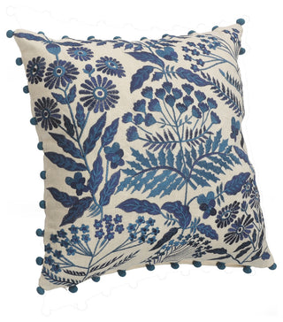 Off-White and Navy Bohemian Throw Pillow
