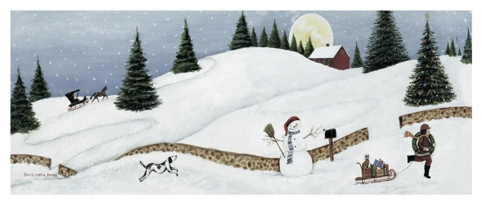 "Christmas Valley Snowman Crop" Print by David Carter Brown, 62"x26"