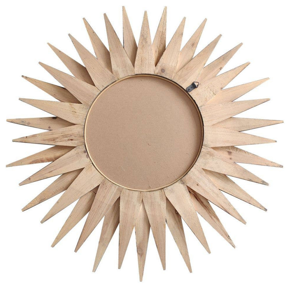 Wooden Sunburst Wall Mirror