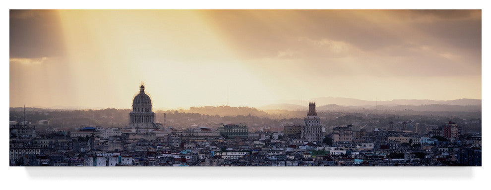 "Havana Sunrise 3" by Philippe Hugonnard, Canvas Art, 8"x24"