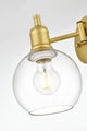 1 Light Brass And Clear Swing Arm Plug, Wall Sconce