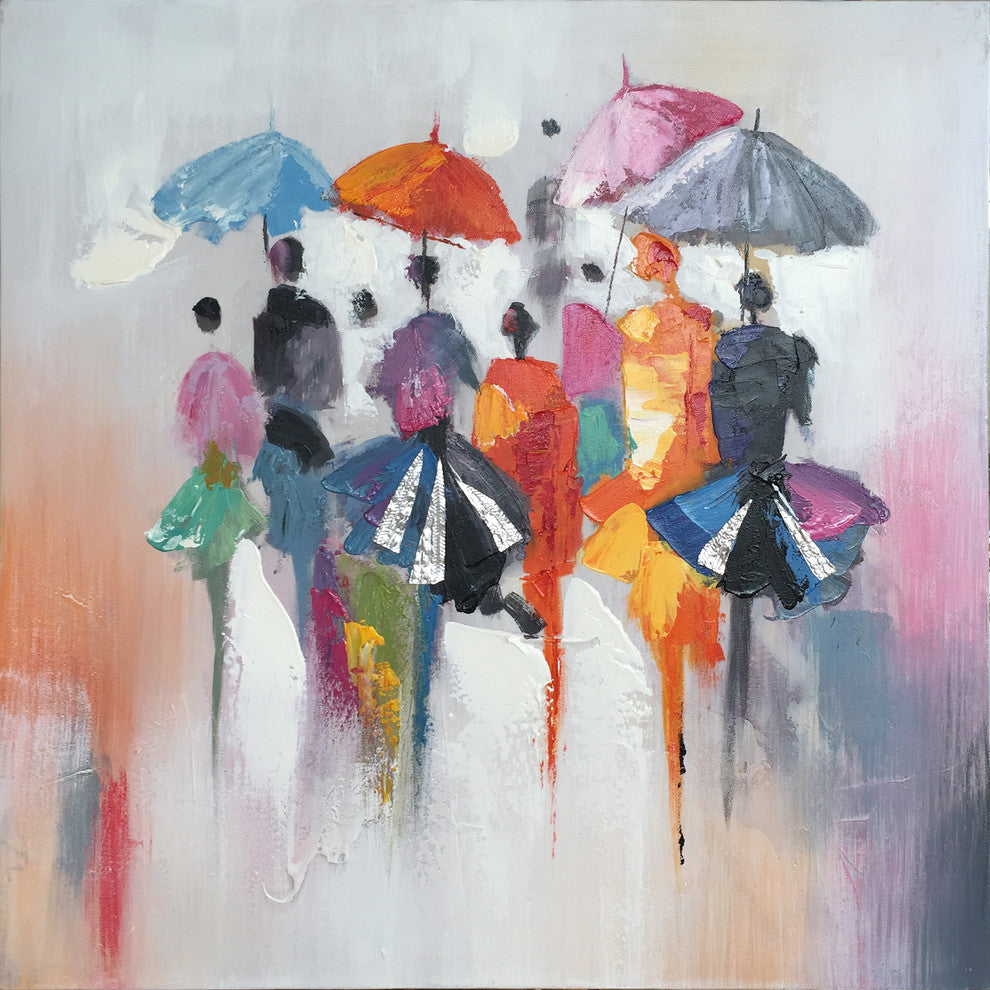 Abstract Hand Painted Rain in Memory Wall Decor Artwork