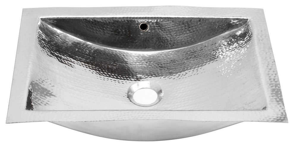 Nantucket Sinks Hammered Stainless SteelUndermount Bathroom Sink with Overflow