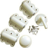 Screen Door Hardware White Metal 3-Hinge