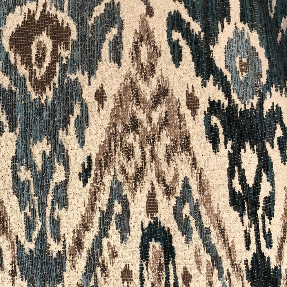 Kaveh Green, Beige and Brown Luxury Throw Pillow, 22"x22"