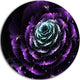 Purple Blue Fractal Flower Digital Art, Floral Round Wall Art, 11"