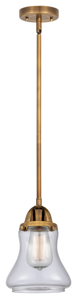 Bellmont Mini Pendant, Brushed Brass, Clear, Clear