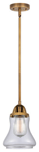 Bellmont Mini Pendant, Brushed Brass, Clear, Clear