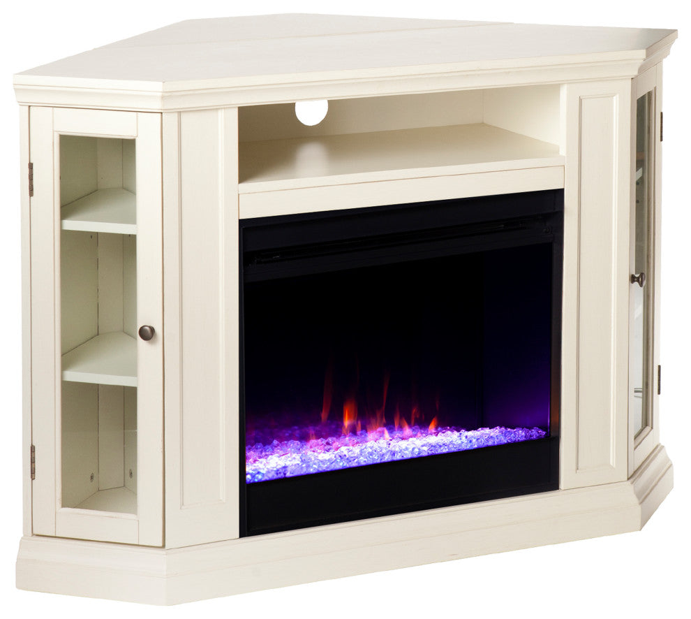Charleston Color Changing Convertible Fireplace, Ivory