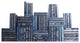 Modern Book Wall Set, Navy, Set of 75