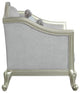 ACME Qunsia Loveseat With 4 Pillows, Light Gray Linen and Champagne Finish