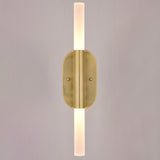 Fulton 2 Light Integrated LED Bathroom Vanity Fixture White Shade, Satin Brass