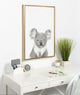 Sylvie Koala II Portrait Framed Canvas Wall Art by Simon Te Tai, Gold 23x33