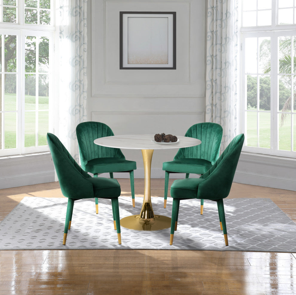 Belle Velvet Upholstered Dining Chair (Set of 2), Green