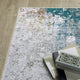 Michaela Machine Washable Faded Ivory/ Blue Indoor Area Rug, Ivory, 3'6"x5'6"