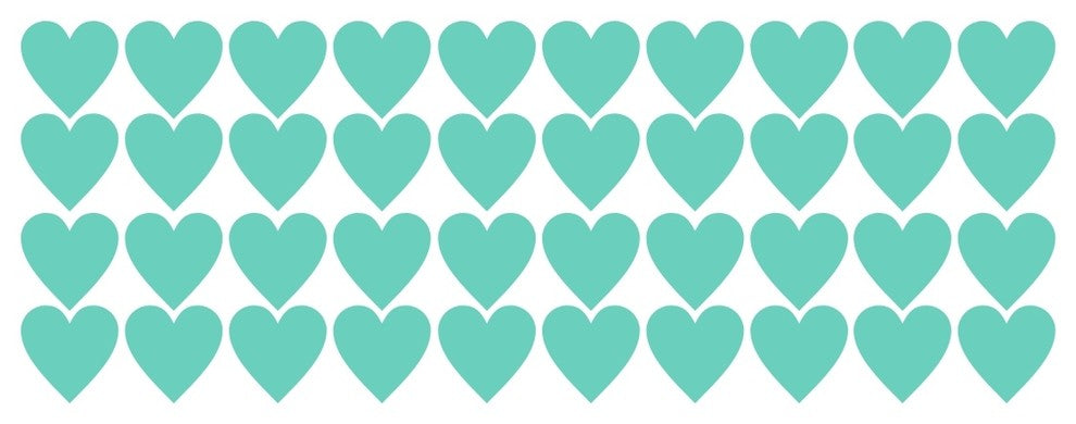 Hearts Pattern Wall Decal, 4", Cranberry