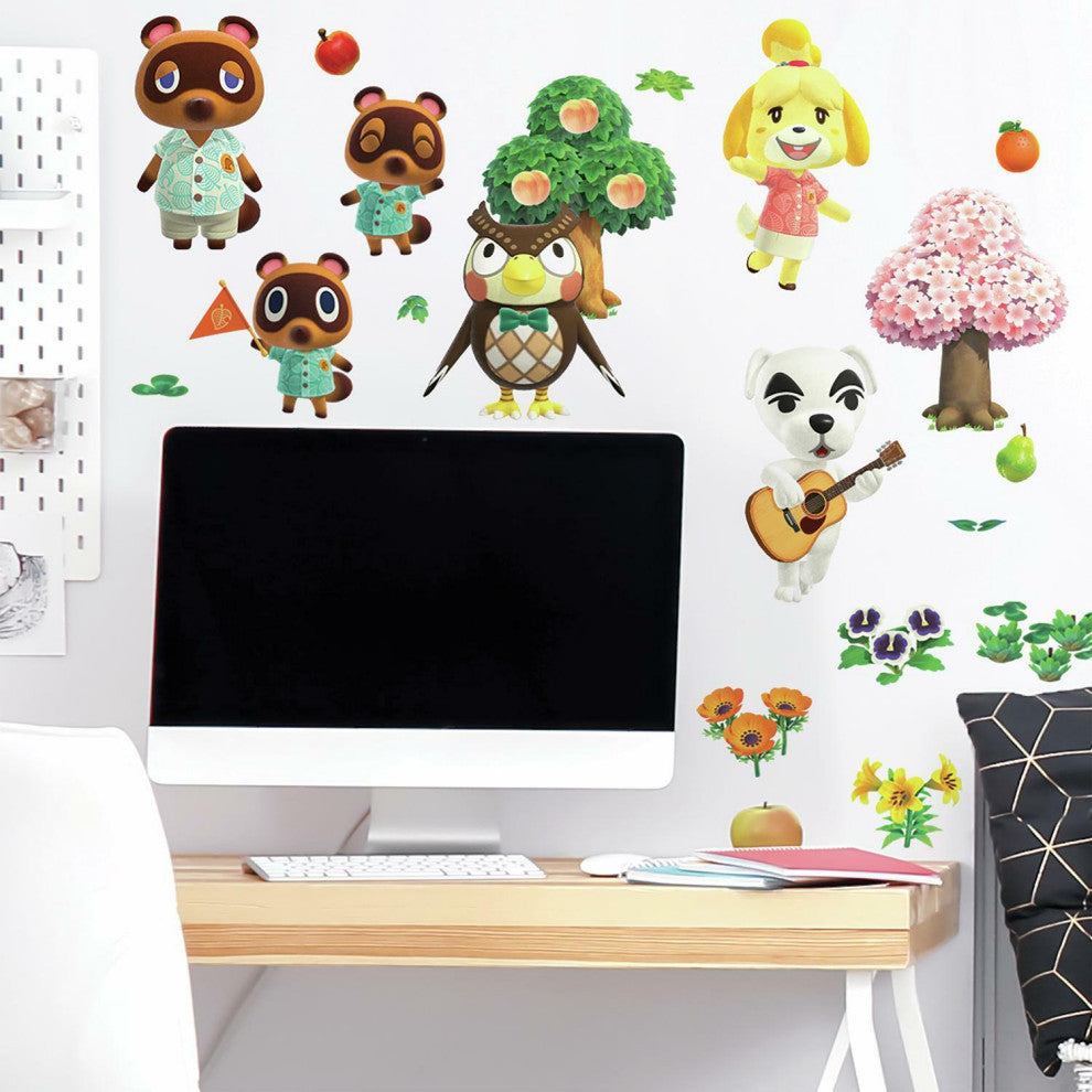 Brown & Yellow & Green Animal Crossing Wall Decals