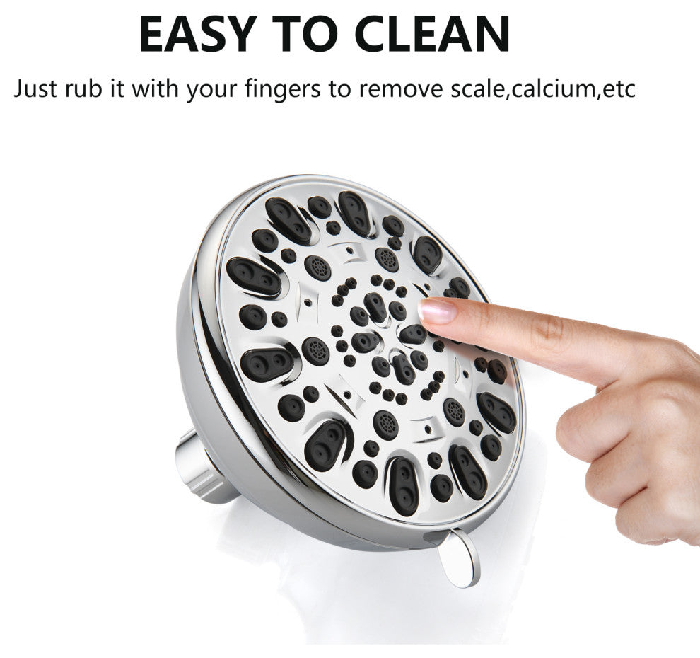 7 Spray Patterns Dual Shower Head with Slide Bar, Polished Chrome