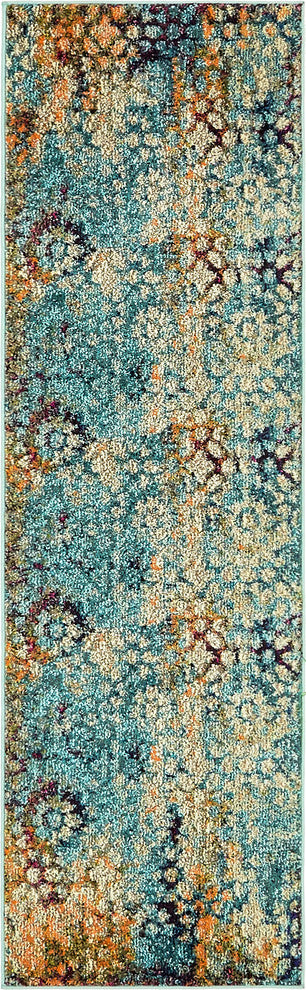 Unique Loom Blue Pollock Vita 2' 0 x 6' 7 Runner Rug