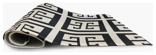 8' x 10' Greek Key Patterned Indoor/Outdoor Rug, Shark Blue