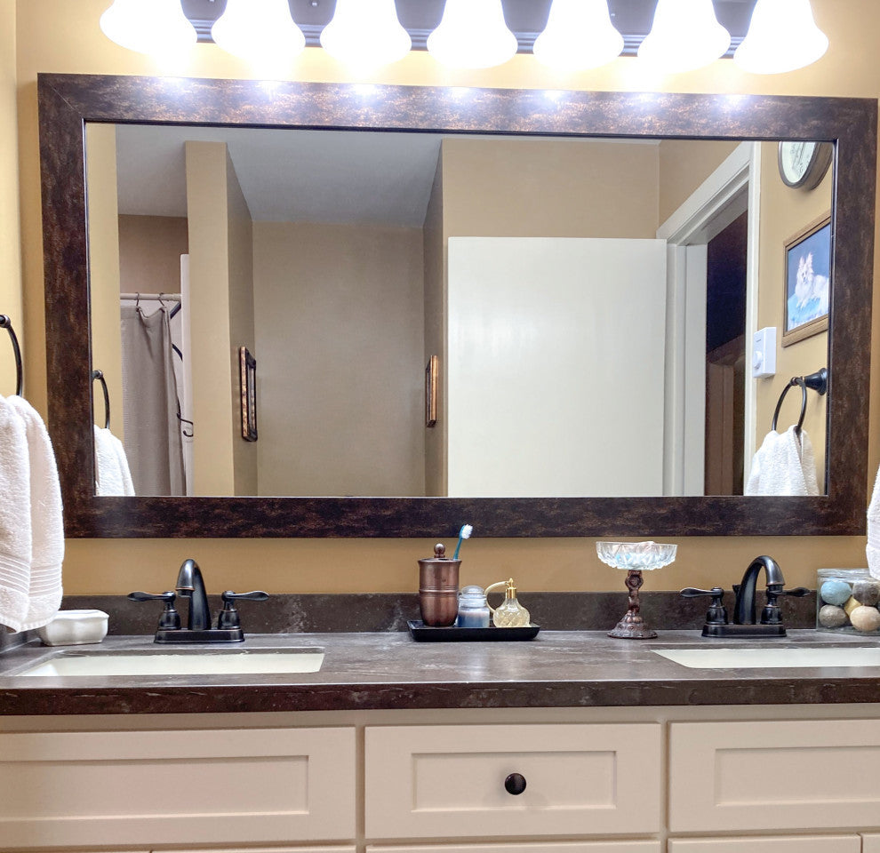 Pendleton Framed Wall Mirror, Bronze, 30"x40"