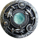 Jeweled Lily Knob, Bright Nickel With Green Aventurine