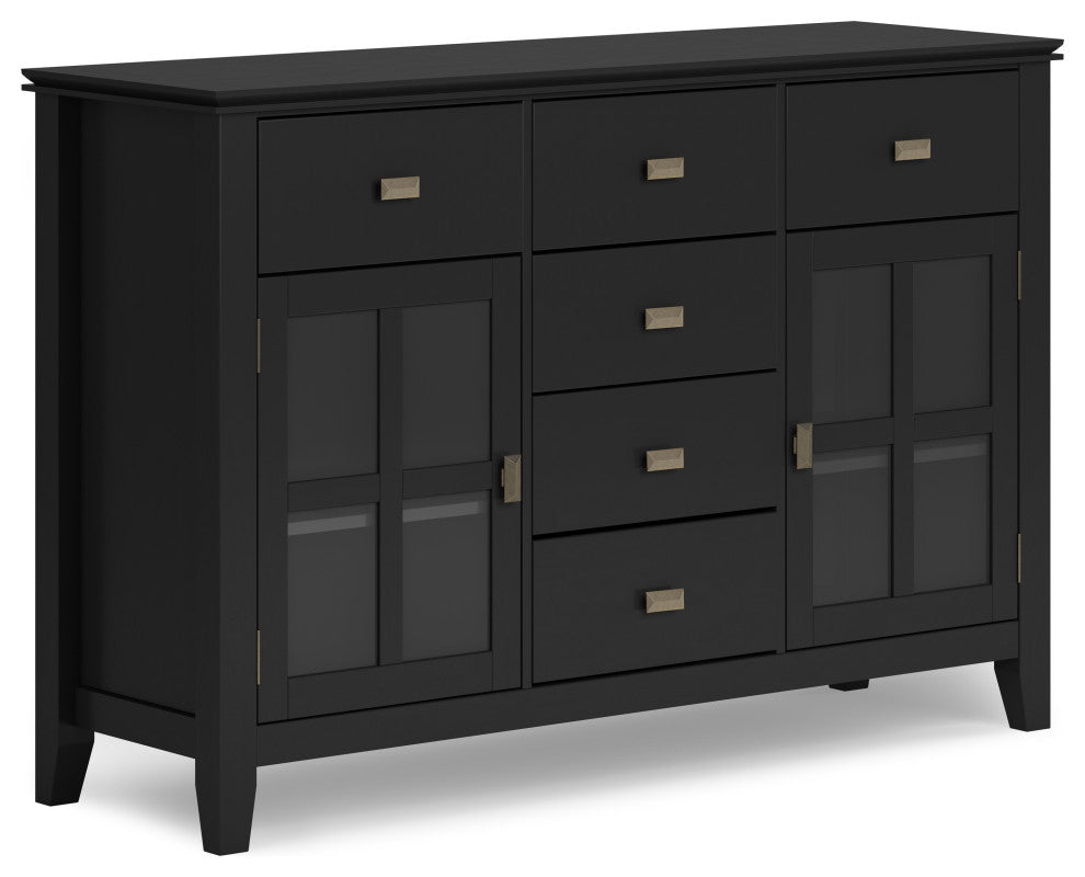 Artisan Solid Wood Sideboard Buffet, Black