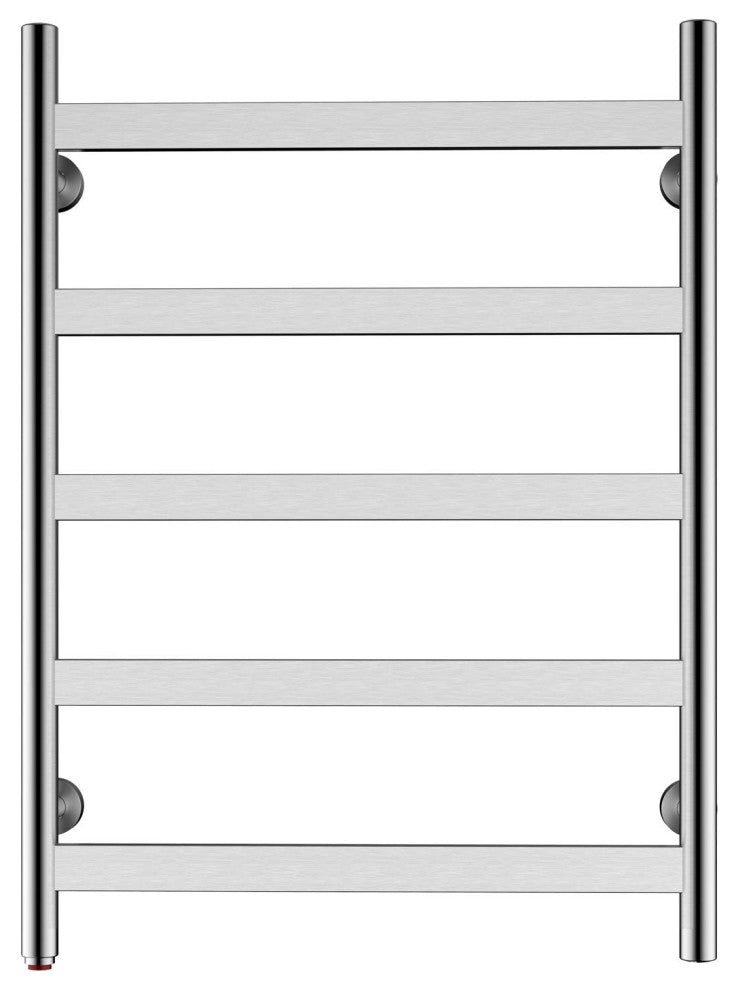 HEATGENE 5 Flat Bar Wall-Mounted Hard-wiring/ Plug in Towel Warmer, Brush Polish