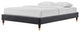 Platform Bed Frame, Full Size, Velvet, Dark Grey Gray, Modern Contemporary
