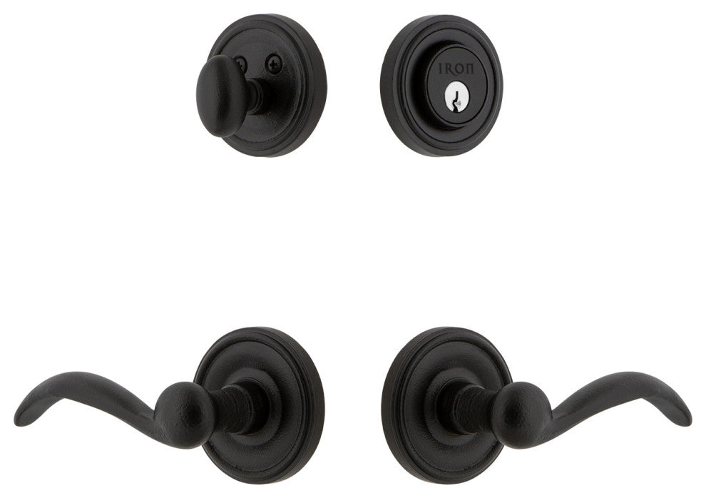 Ageless Iron Loch Rosette Combo Pack Tine Lever, Black Iron