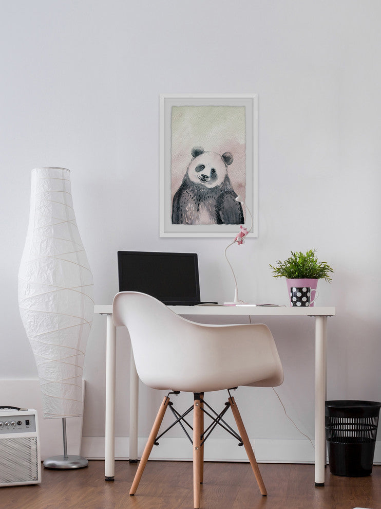 "Fluffy Panda" Framed Painting Print, 20"x30"