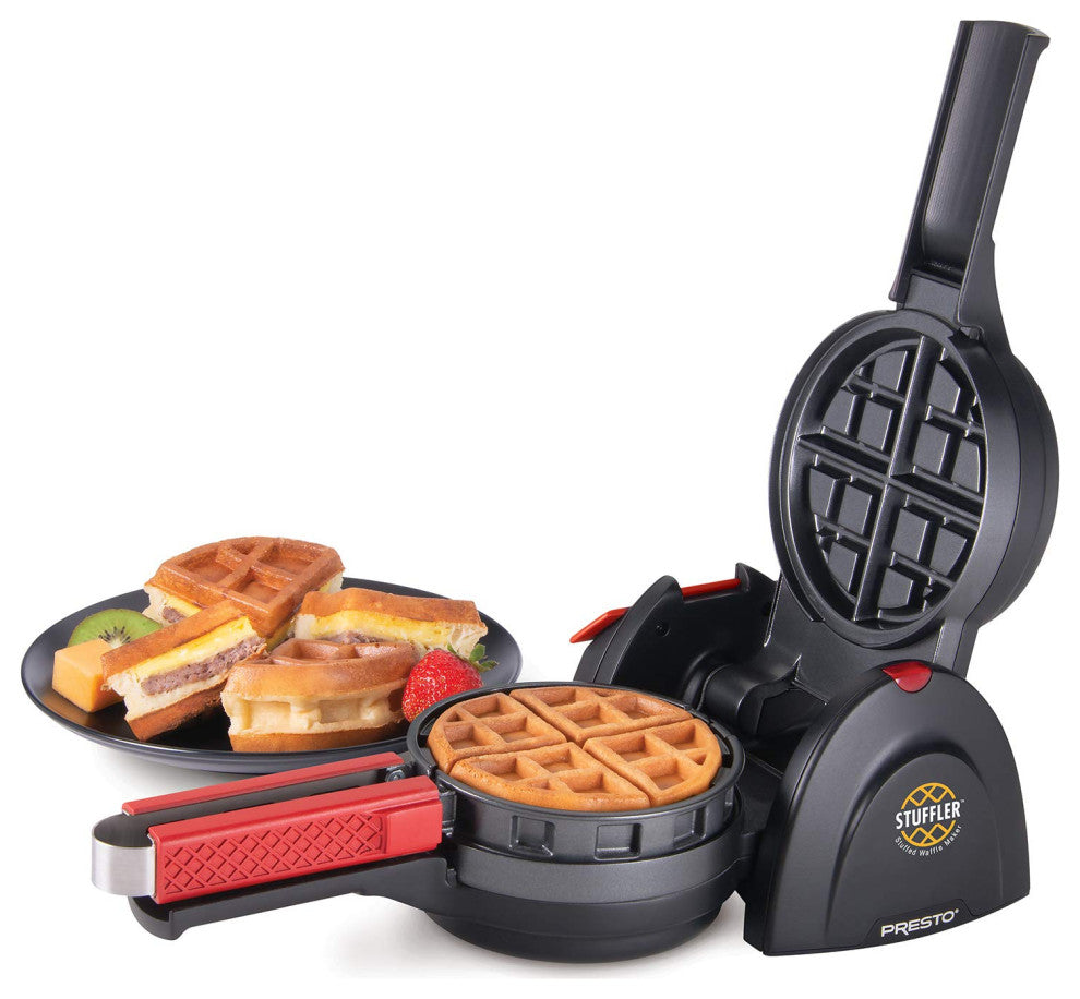03512 Stuffler Stuffed Waffle Maker, Belgian, Large, Black, Stuffed Waffle Maker