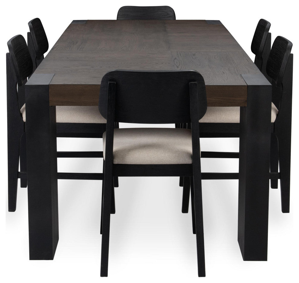 Deaven 94" Wood Dining Table, Brown