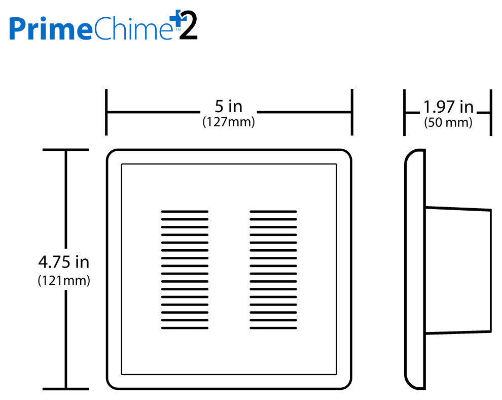 PrimeChime Plus 2 - Video Compatible Doorbell Chime Kit, White, Stucco Button