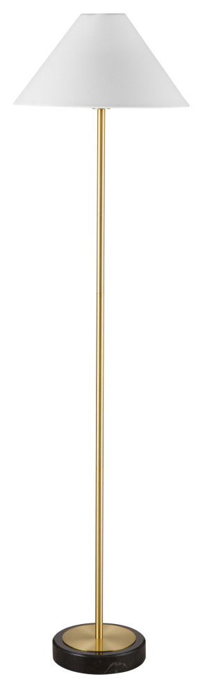 Rutland Floor Lamp - White/Brass