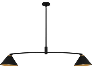Alscott Two Light Linear Chandelier in Matte Black