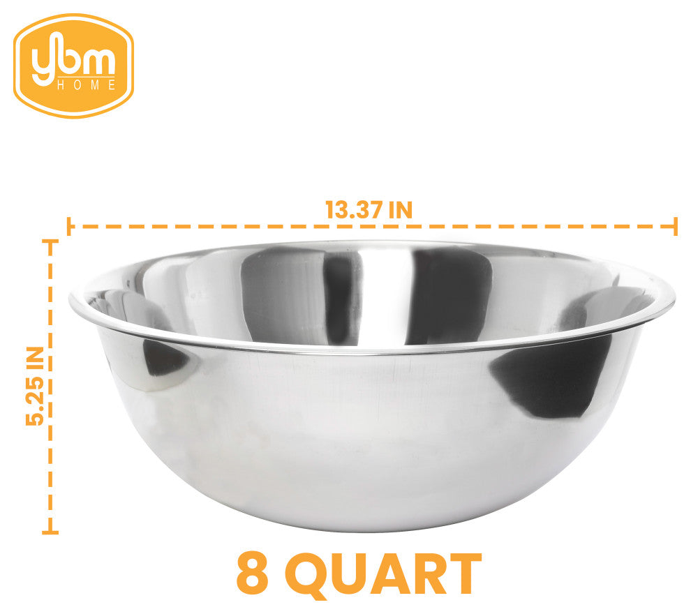 Heavy Duty Stainless Steel Mixing Bowl, 8 Quart