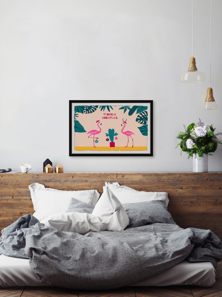 "Tropical Christmas" Framed Painting Print, 24x16