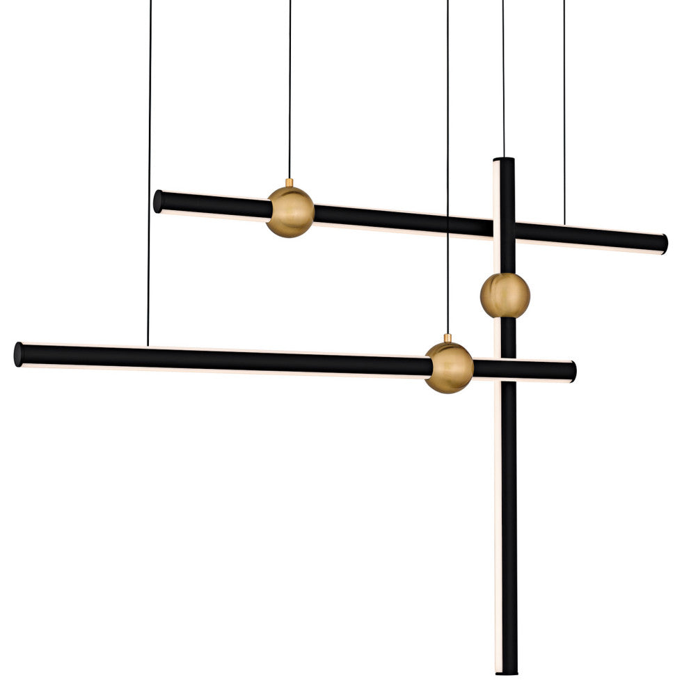 Quoizel PCHVK144 Harvick 44"W LED Abstract Linear Pendant - Matte Black