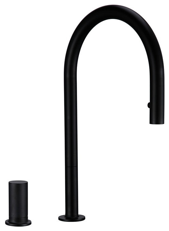 Bagnox™ Solid Brass Pull Down Kitchen Sink Faucet, Matte Black