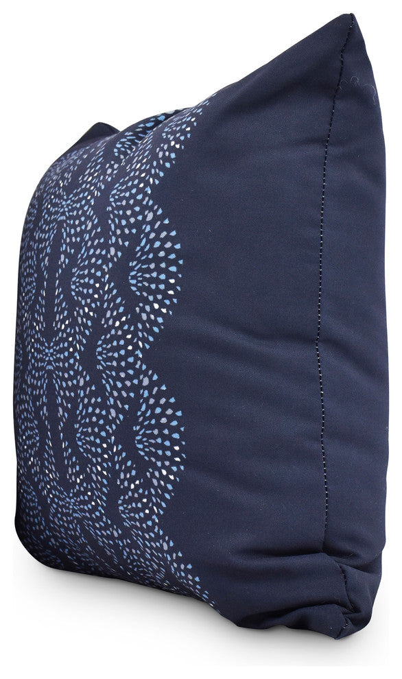 Dotted Focus Blue Geometric Print Decorative Outdoor Throw Pillow, 18"