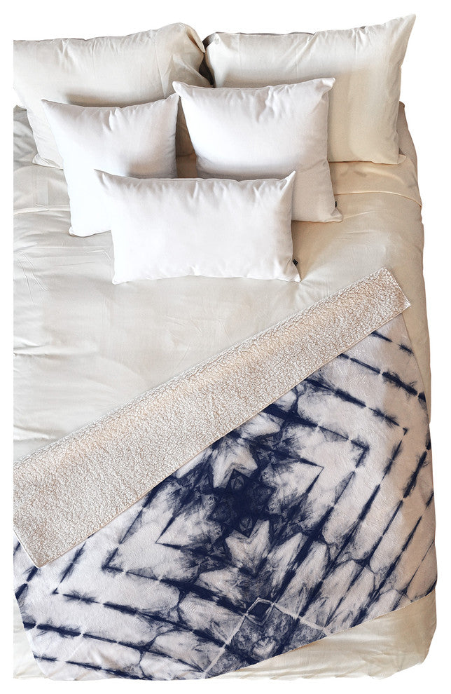 Little Arrow Design Co Shibori Tie Dye Fleece Throw Blanket