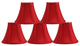 Silk Bell Chandelier Lamp Shade, 3x6x5", Red, Set of 5
