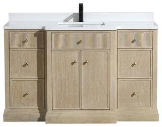 Redondo Bathroom Vanity, Ash Oak, 55", Single Sink, Freestanding