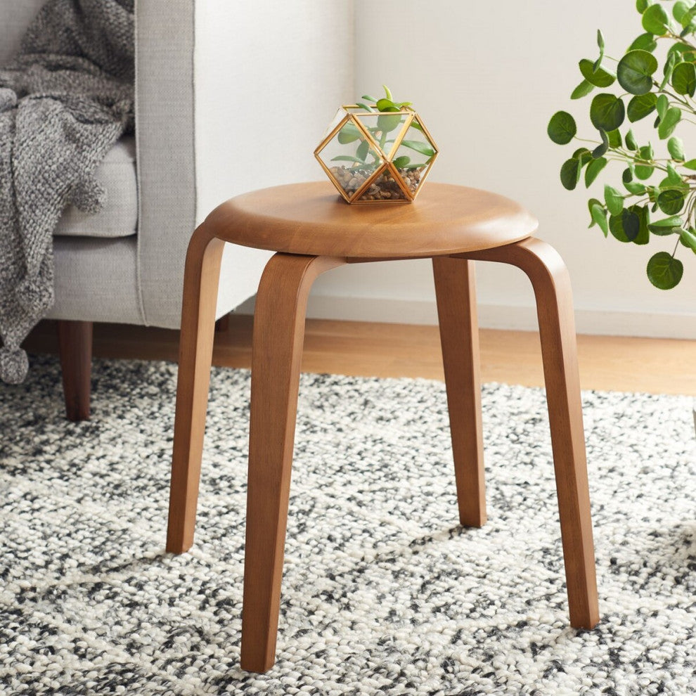 Safavieh Luella Stackable Stool, Walnut